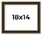 18x14 Ornate Brown Picture Frame - UV Acrylic, Foam Board Backing, Hanging Hardware